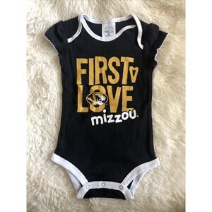 Missouri  Tigers Rivalry Threads Baby Bodysuit 6-9 Month First Love Mizzou Black